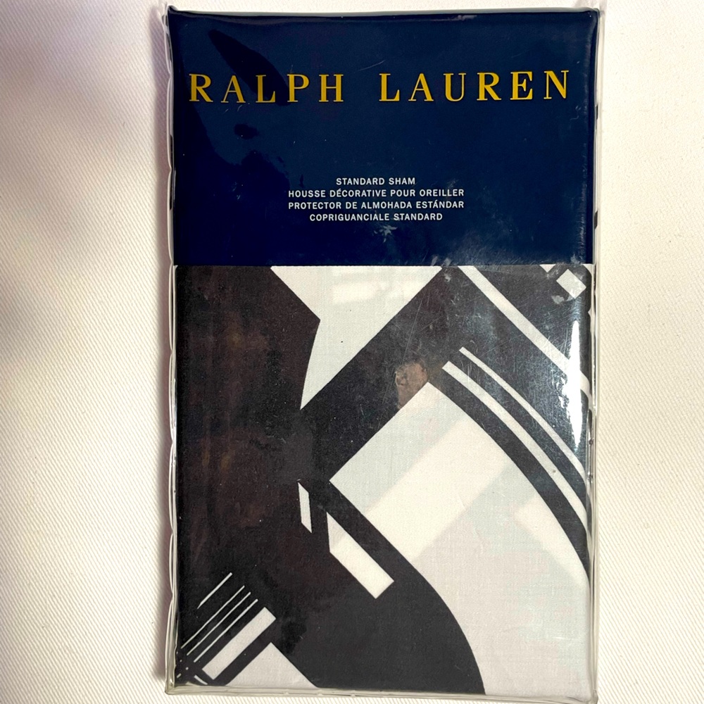 NEW  RALPH LAUREN STANDARD SHAM   ELLINGTON   BLACK & WHITE